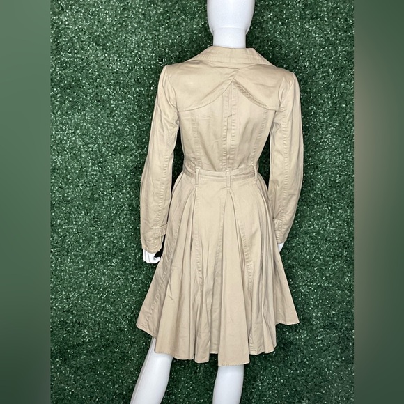 Demanding Say What? Flared Double Breasted Women's Cotton Trench Jacket VTG RARE - Picture 6 of 7